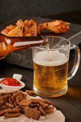 beer, sneeks and chicken