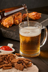 beer, sneeks and chicken