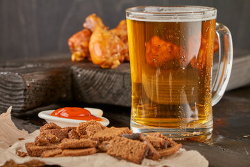 beer, sneeks and chicken