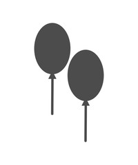 balloons icon. vector black and white illustration