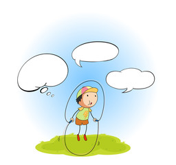 Boy skipping the rope