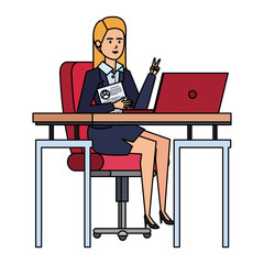 Fototapeta premium elegant businesswoman in the workplace