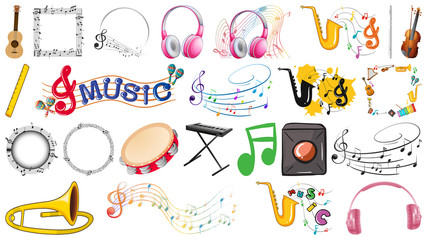 set of musical instruments