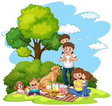 A family picnic at the park