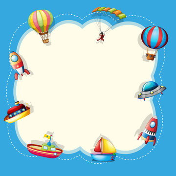 Children toys on cute frame