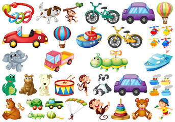 Set of different toys