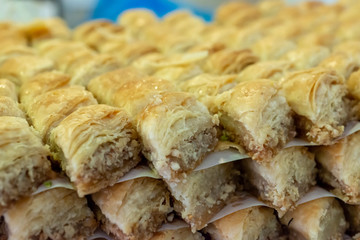 Baklava in market