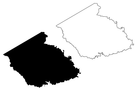 Burleson County, Texas (Counties in Texas, United States of America,USA, U.S., US) map vector illustration, scribble sketch Burleson map