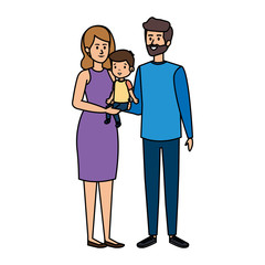 parents couple with son characters