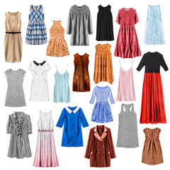 Colorful dresses isolated