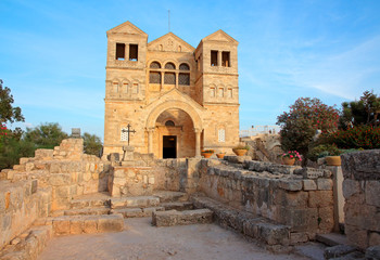 View of the historical Church of the Transfiguration on Mount Tabor, Israel.