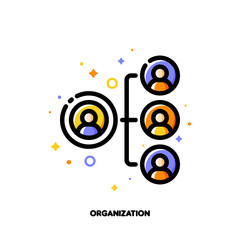 Company organizational structure icon for human resources management or business hierarchy concept. Flat filled outline style. Pixel perfect 64x64. Editable stroke