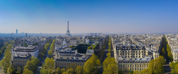 Paris, Eiffel tower, Aerial view, Sring, France