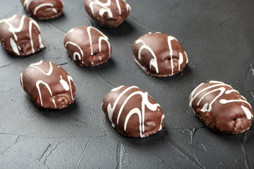 Chocolate chip cookies with icing