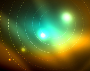 Shiny circles glowing abstract background