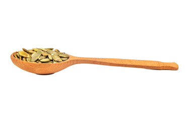 Pumpkin seed kernels in spoon