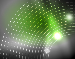 Fototapeta premium Dark space with neon color glowing lights abstract background