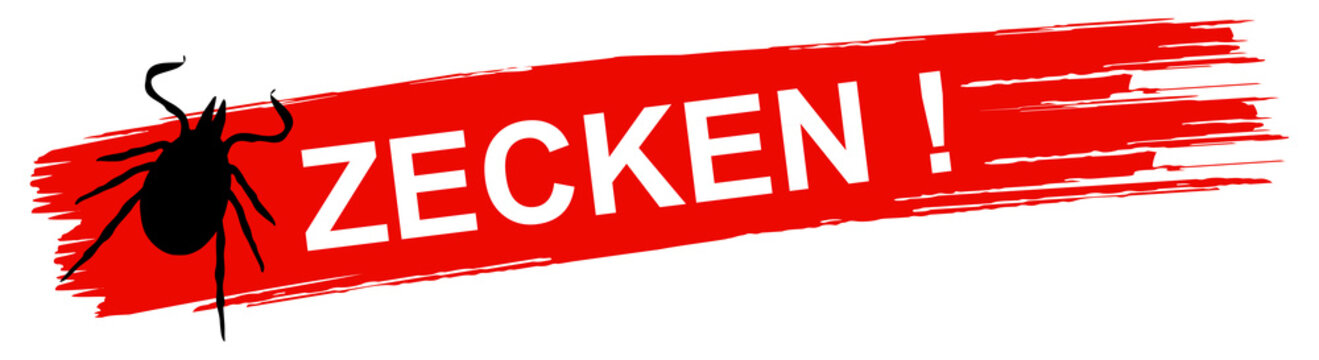 Zecken Warnung Banner isoliert