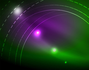 Neon circles abstract background