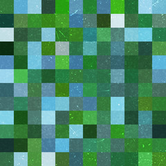 Vintage seamless abstract background with green, blue squares, vector illustration