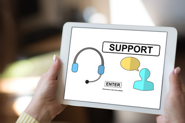 Support concept on a tablet