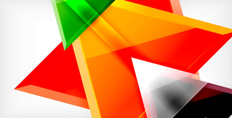 Glossy shiny triangles background