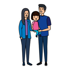 parents couple with daughter characters