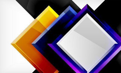Bright colorful square shape blocks geometrical background