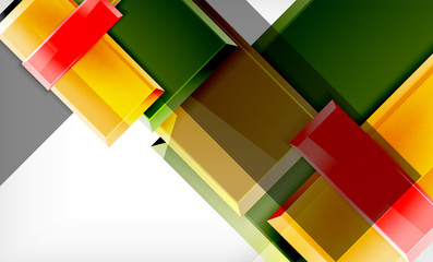 Bright colorful square shape blocks geometrical background