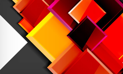 Bright colorful square shape blocks geometrical background