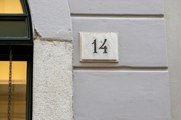 14, numero civico casa, simbolo