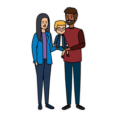 interracial parents couple with son characters