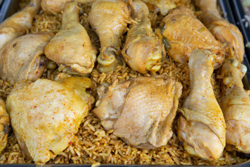 Braised chicken meat, halal Muslim food
