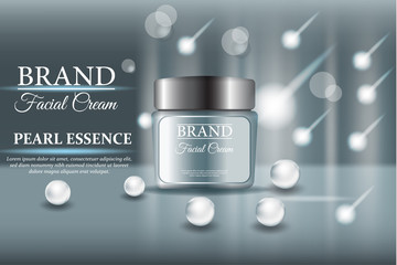 shiny pearl cosmetic in 3d illustration