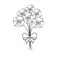 beutiful roses bouquet with bowtie