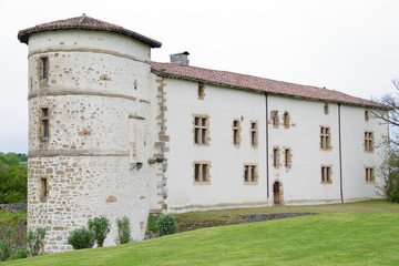 Fototapeta na wymiar Espelette castle located in the Pyrenees-Atlantiques area, France