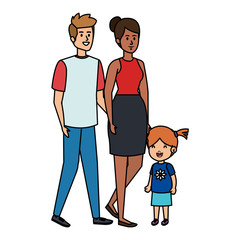 interracial parents couple with daughter characters