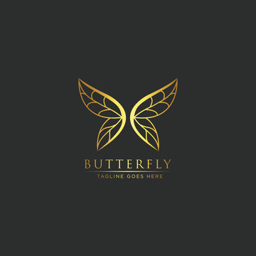 Luxury And Elegant Butterfly Logo - Vector Logo Template