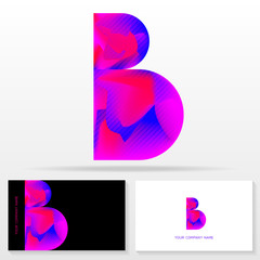 Letter B logo design and business card templates. Vector illustration.