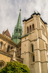 Geneva Cathedral view from below