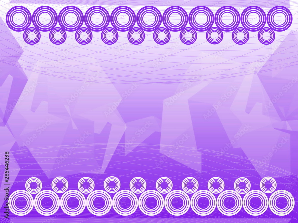 Aufkleber Purple circles connected in a row stand up in front of an purple net and white circles connected in line are located in front of the white net.Geometric shapes between networks