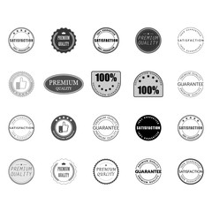 Set of satisfaction quality premium guarantee logo vector collection.