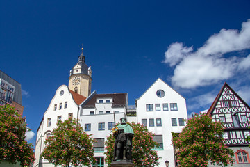 Marktplatz von Jena im Frühling