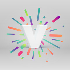 3D character from a fontset with colorful background, vector illustartion