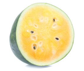 yellow watermelon isolated on white background