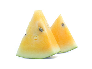 yellow watermelon isolated on white background