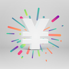 3D character from a fontset with colorful background, vector illustartion