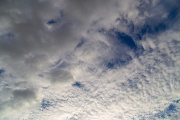 Clouds against the blue sky as a background