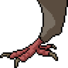 Obraz premium vector pixel art bird talon