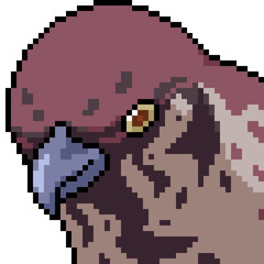 vector pixel art bird head